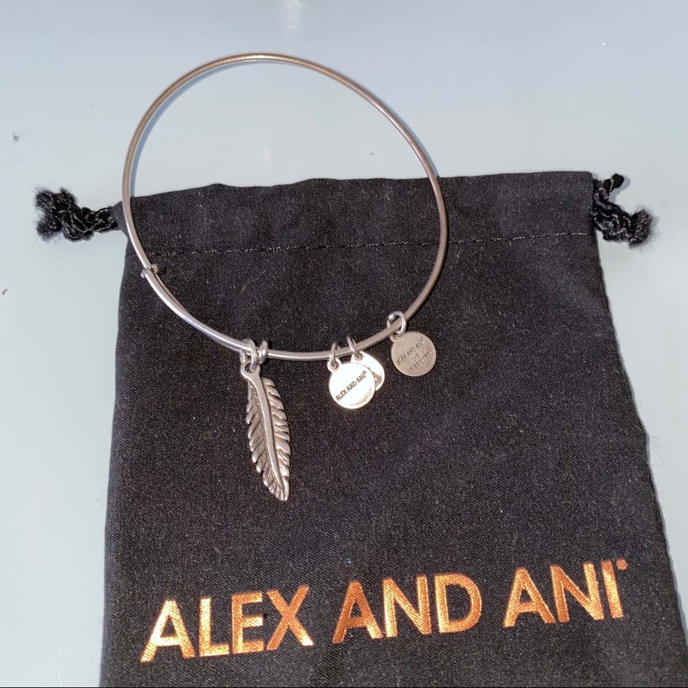Alex and Ani silver feather bracelet
